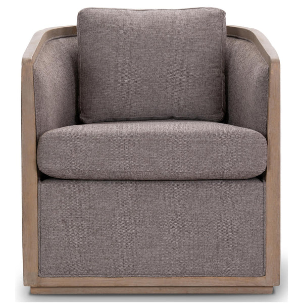 Moonlight Pine Fabric Club Armchair Executive Sofa Tub Chair - Grey - John Cootes