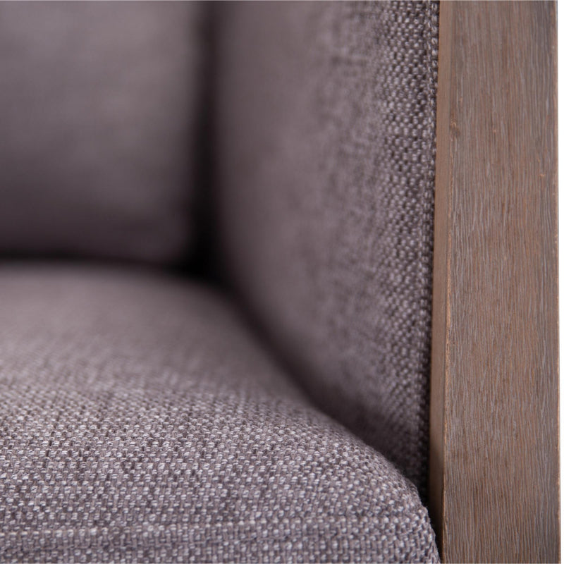 Moonlight Pine Fabric Club Armchair Executive Sofa Tub Chair - Grey - John Cootes