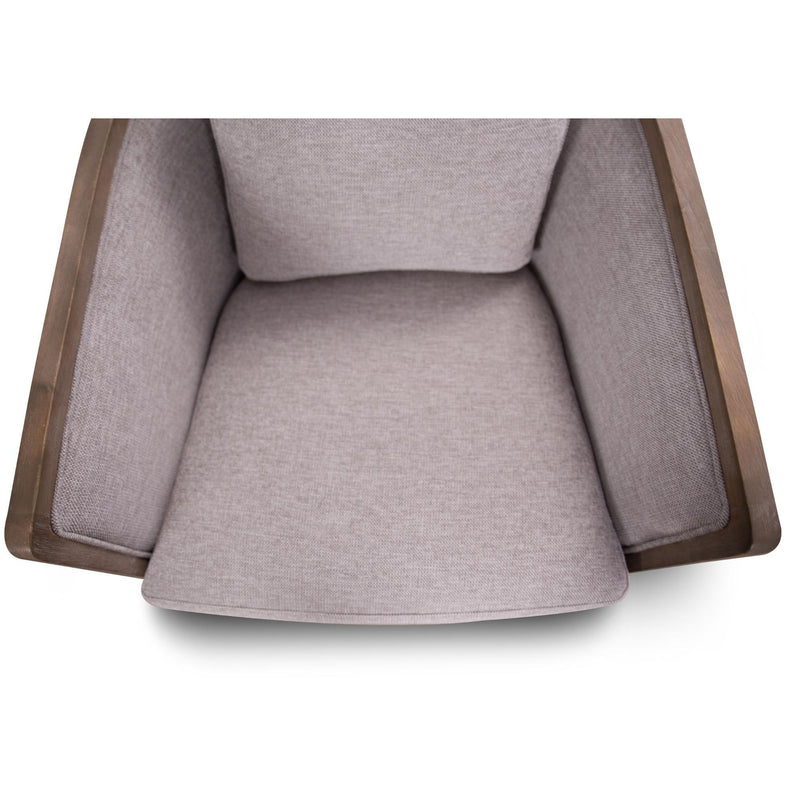 Moonlight Pine Fabric Club Armchair Executive Sofa Tub Chair - Steel - John Cootes