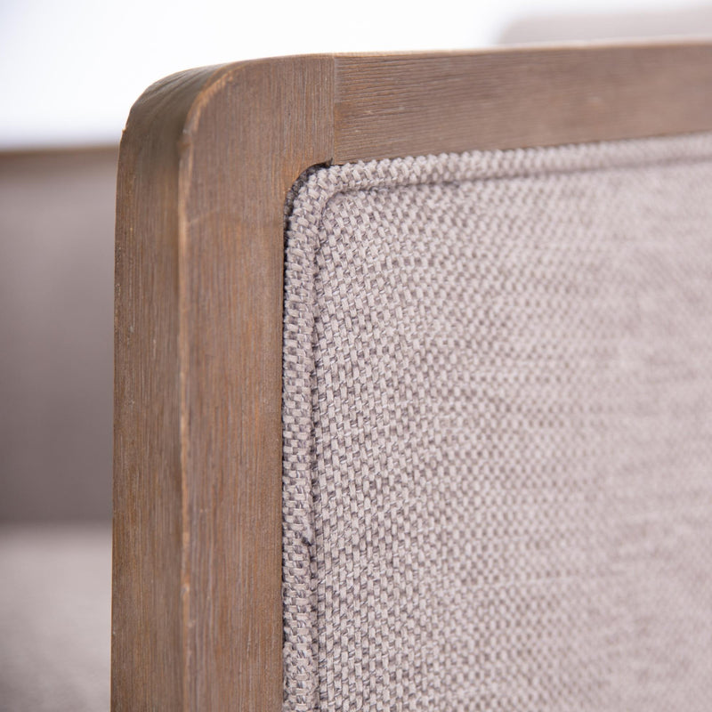 Moonlight Pine Fabric Club Armchair Executive Sofa Tub Chair - Steel - John Cootes