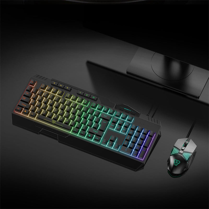 Mouse Keyboard 2 In 1 Backlight Gaming Breathing Rainbow LED Combo for PC Laptop - John Cootes