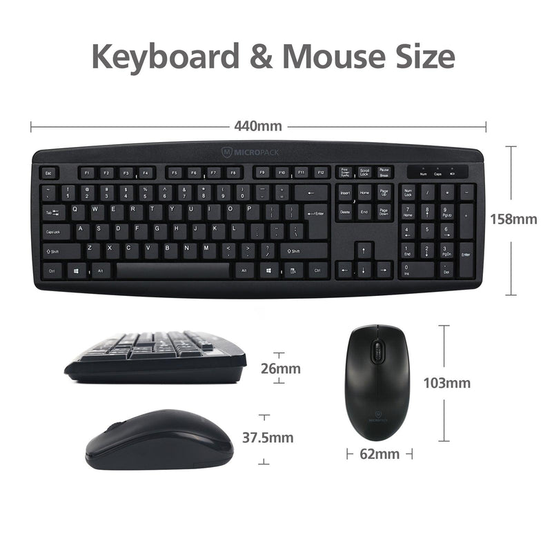 Mouse Keyboard Desktop Computer PC Laptop Wired Combination Interface Black - John Cootes