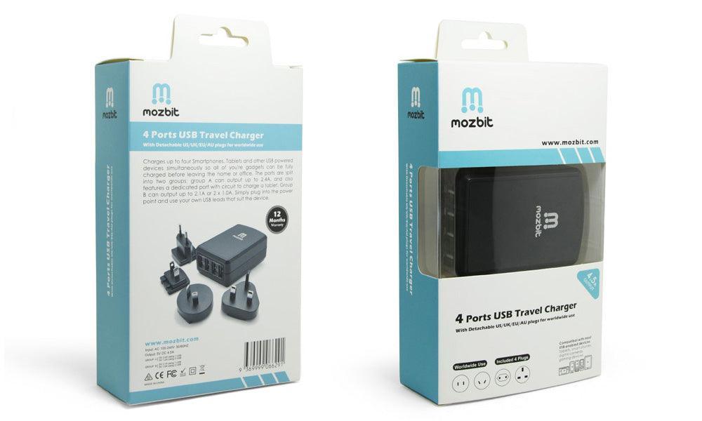 Mozbit 4.5A 4-Port USB Travel Wall Charger - John Cootes