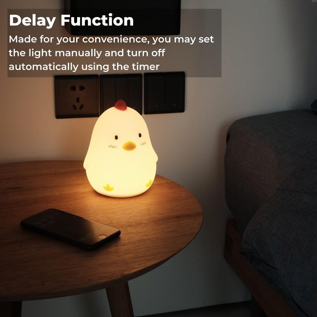 Muid Wake Up Chicken Night Lamp Alarm Clock White HM--104-MUID - John Cootes