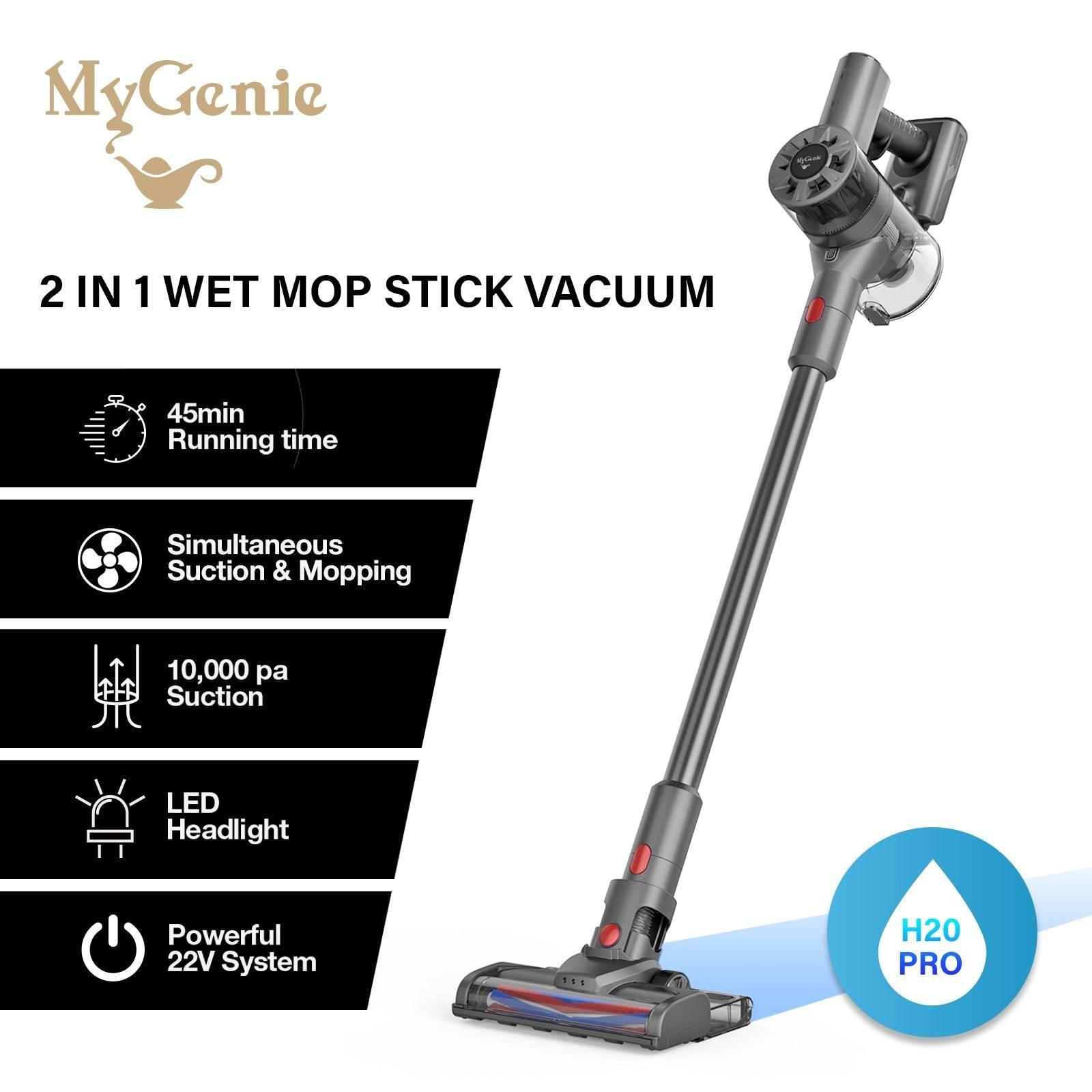 MyGenie H20 PRO Wet Mop 2-IN-1 Cordless Stick Vacuum Cleaner Handheld Recharge - Grey - John Cootes