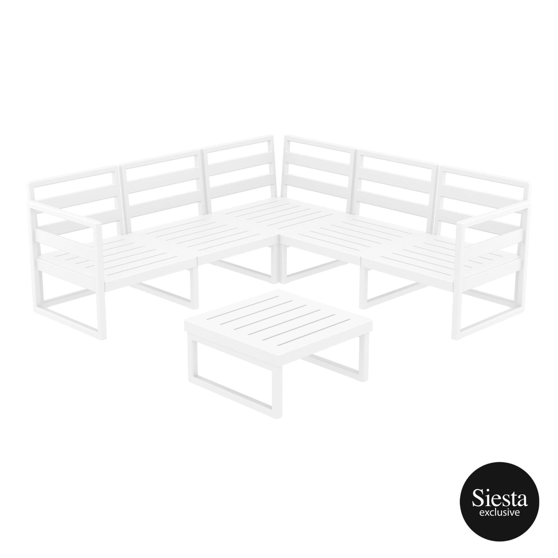 Mykonos Lounge Corner Set - White - No cushions - John Cootes