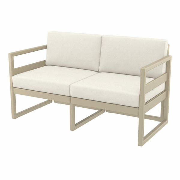 Mykonos Lounge Sofa - Taupe with Beige Cushions - John Cootes