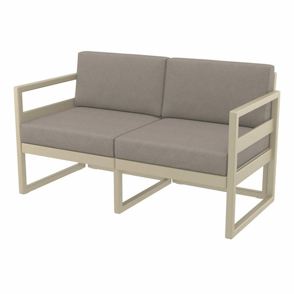 Mykonos Lounge Sofa - Taupe with Light Brown Cushions - John Cootes