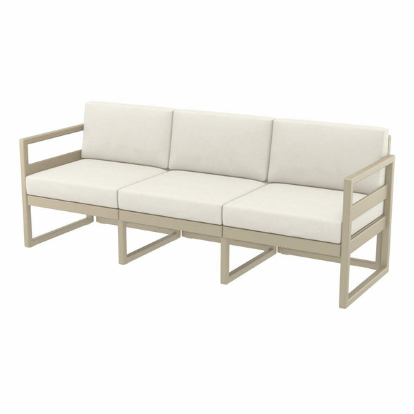 Mykonos Lounge Sofa XL - Taupe with Beige Cushions - John Cootes