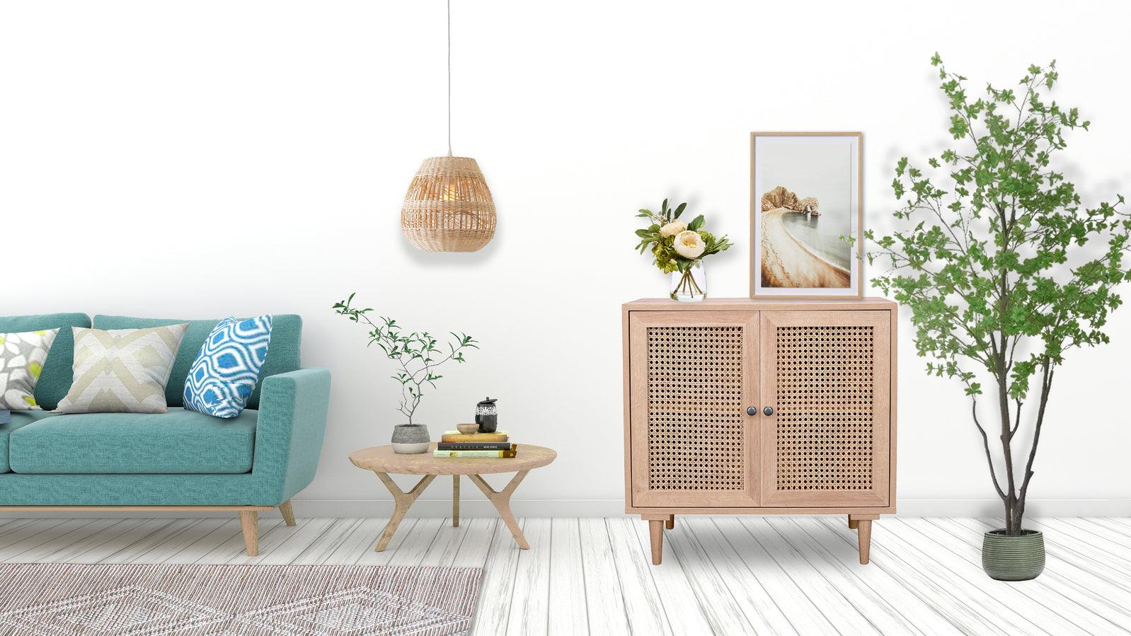 Natura Rattan Buffet Sideboard Storage Cabinet Hallway Table With 2 Doors - John Cootes