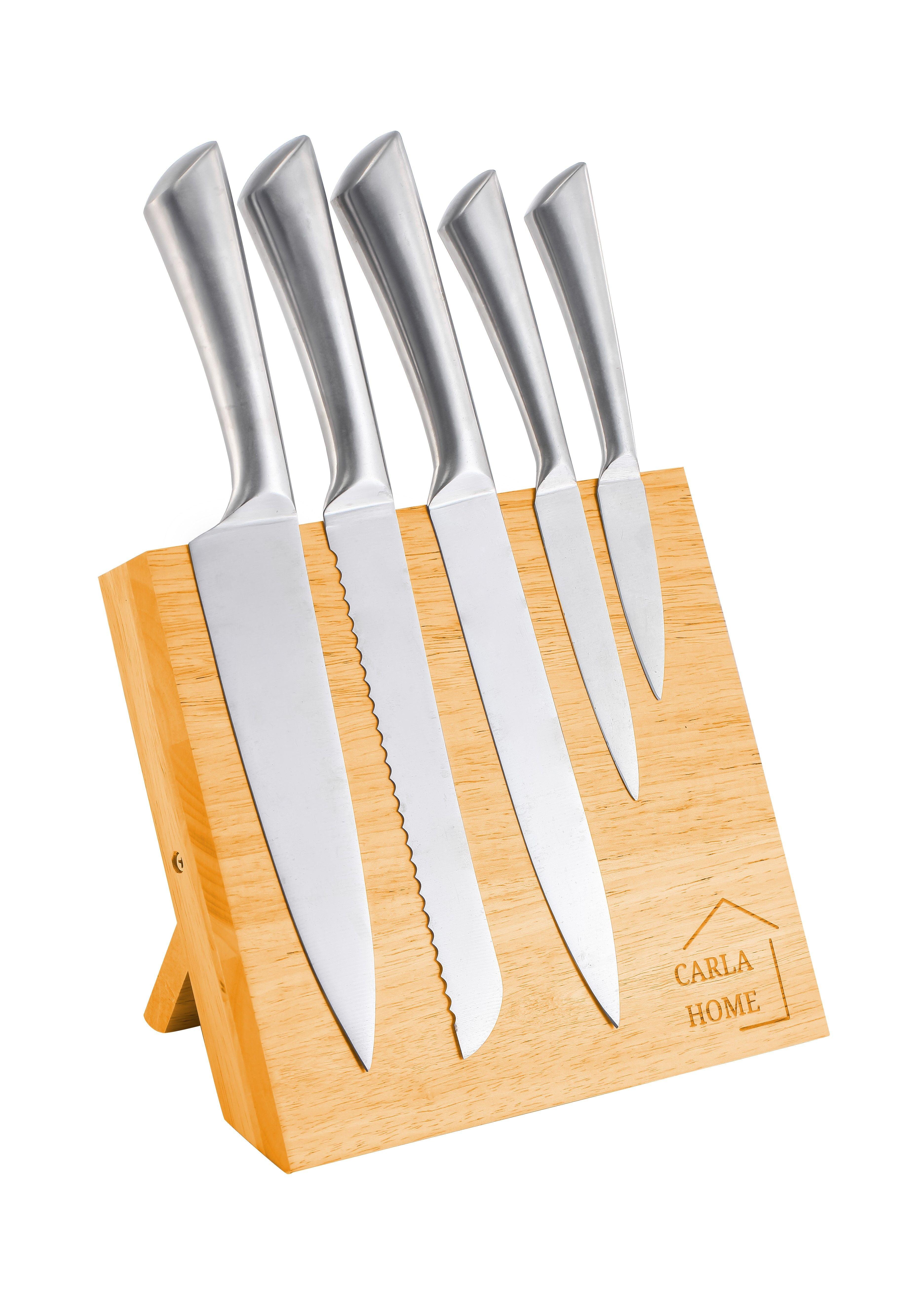 Natural Bamboo Magnetic Knife Block Holder with Strong Magnets for Home Kitchen Storage & Organisation - John Cootes