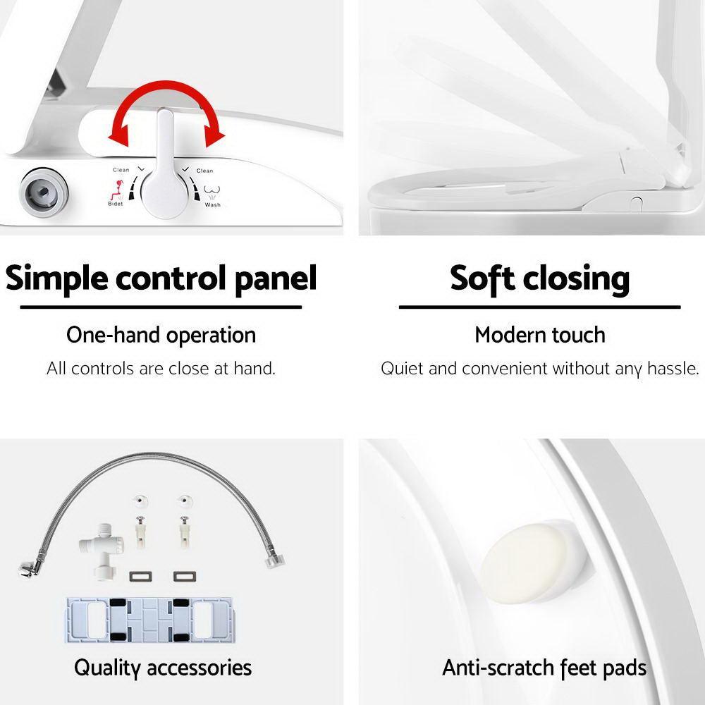 Non Electric Bidet Toilet Seat Bathroom - White - John Cootes