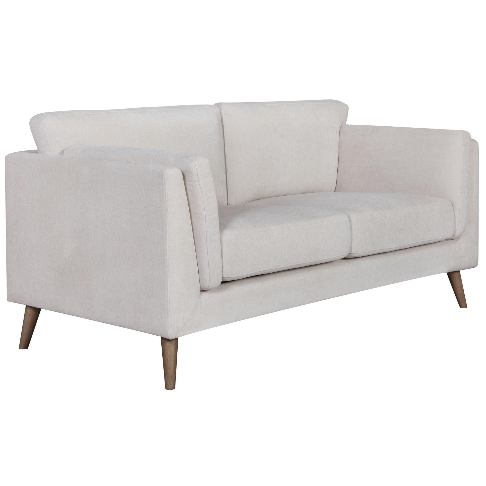 Nooa 2 Seater Sofa Fabric Uplholstered Lounge Couch - Stone - John Cootes