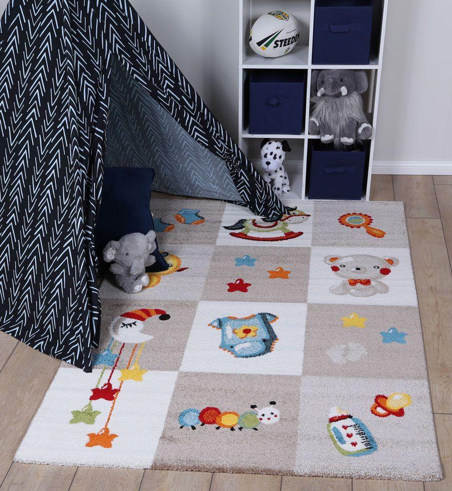 Nova Kids Beige Boxy Rug 120x170 cm - John Cootes