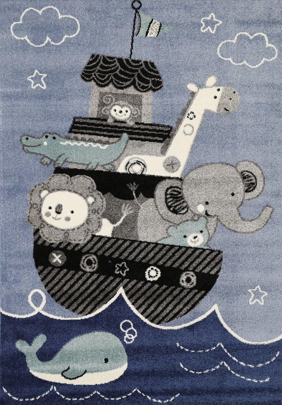 Nova Kids Blue Animal Arc Rug 160x230 cm - John Cootes