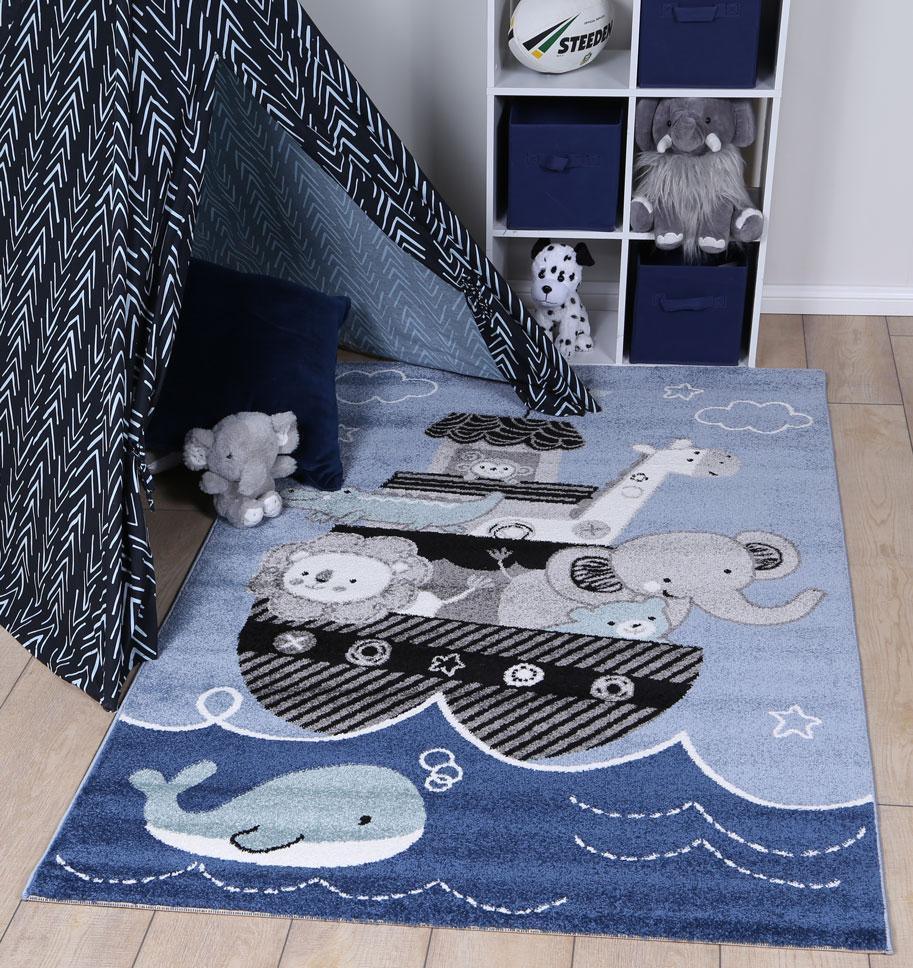 Nova Kids Blue Animal Arc Rug 160x230 cm - John Cootes