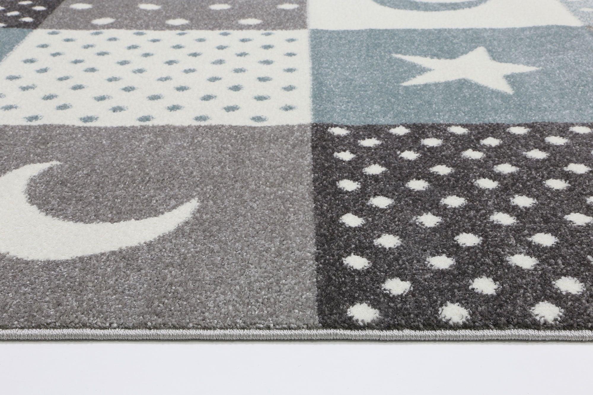 Nova Kids Blue Grey Stars & Moon Rug 120x170 cm - John Cootes