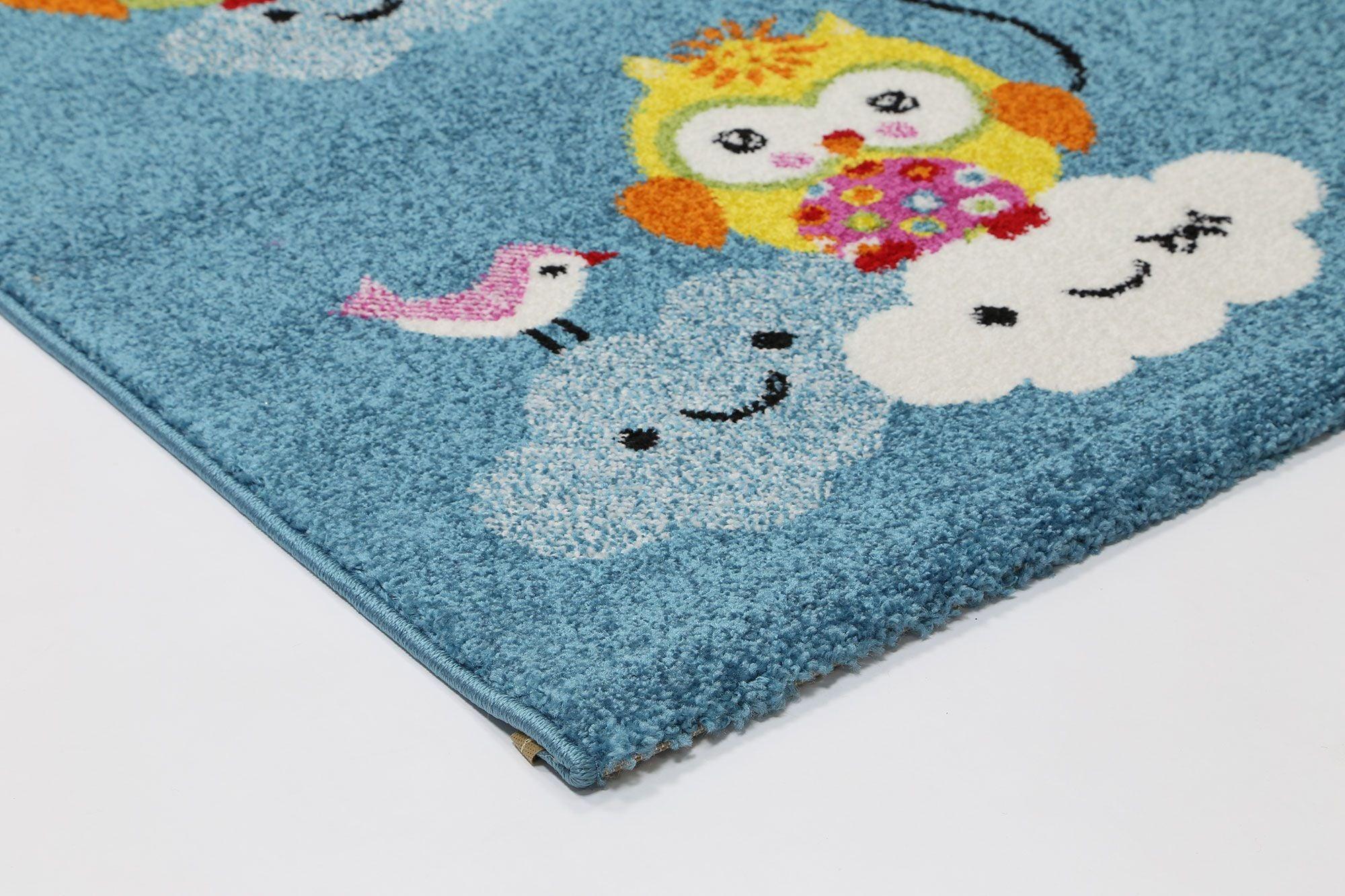 Nova Kids Blue Owl Balloon Rug 120x170 cm - John Cootes