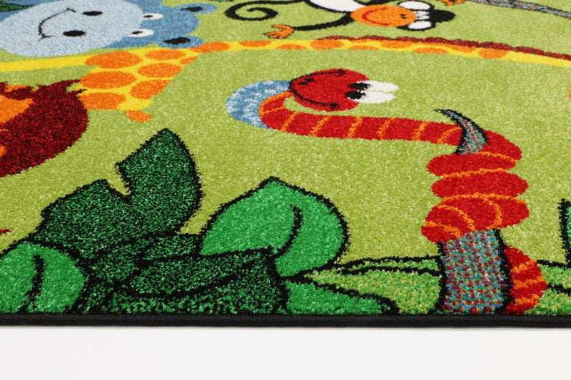 Nova Kids Green Jungle Animal Rug 160x230 cm - John Cootes