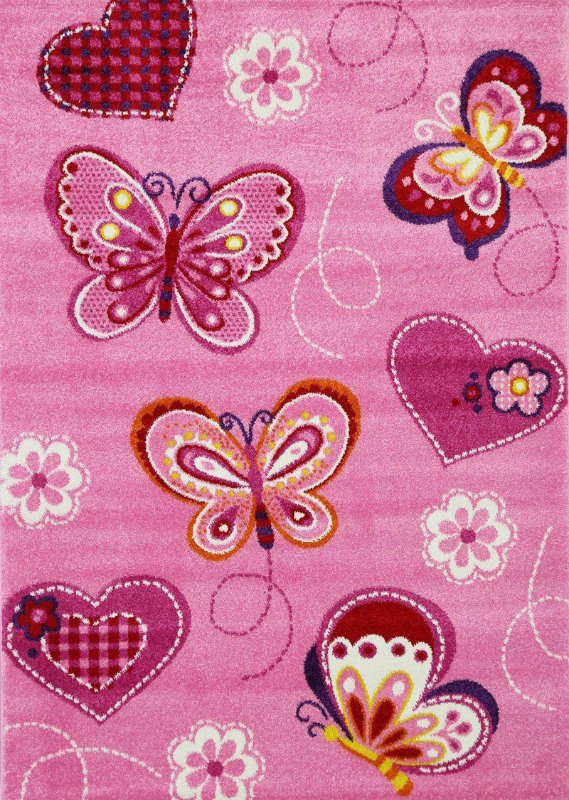 Nova Kids Pink Butterfly Rug 160x230 cm - John Cootes