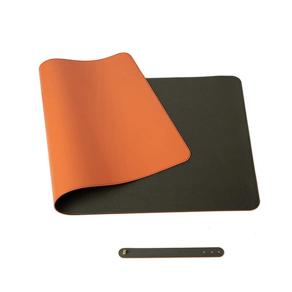 Orange 120cm*60cm Dual Side Office Desk Pad Waterproof PU Leather Computer Mouse Pad - John Cootes