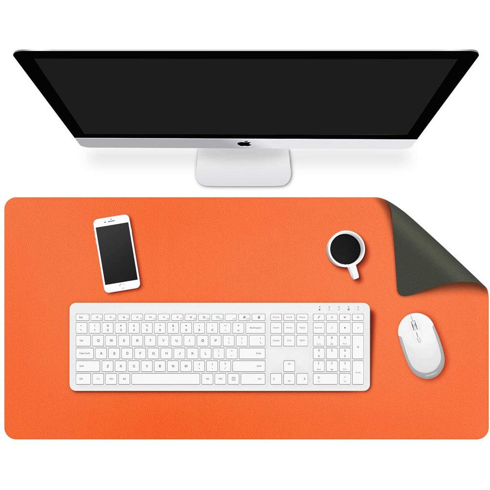 Orange 120cm*60cm Dual Side Office Desk Pad Waterproof PU Leather Computer Mouse Pad - John Cootes