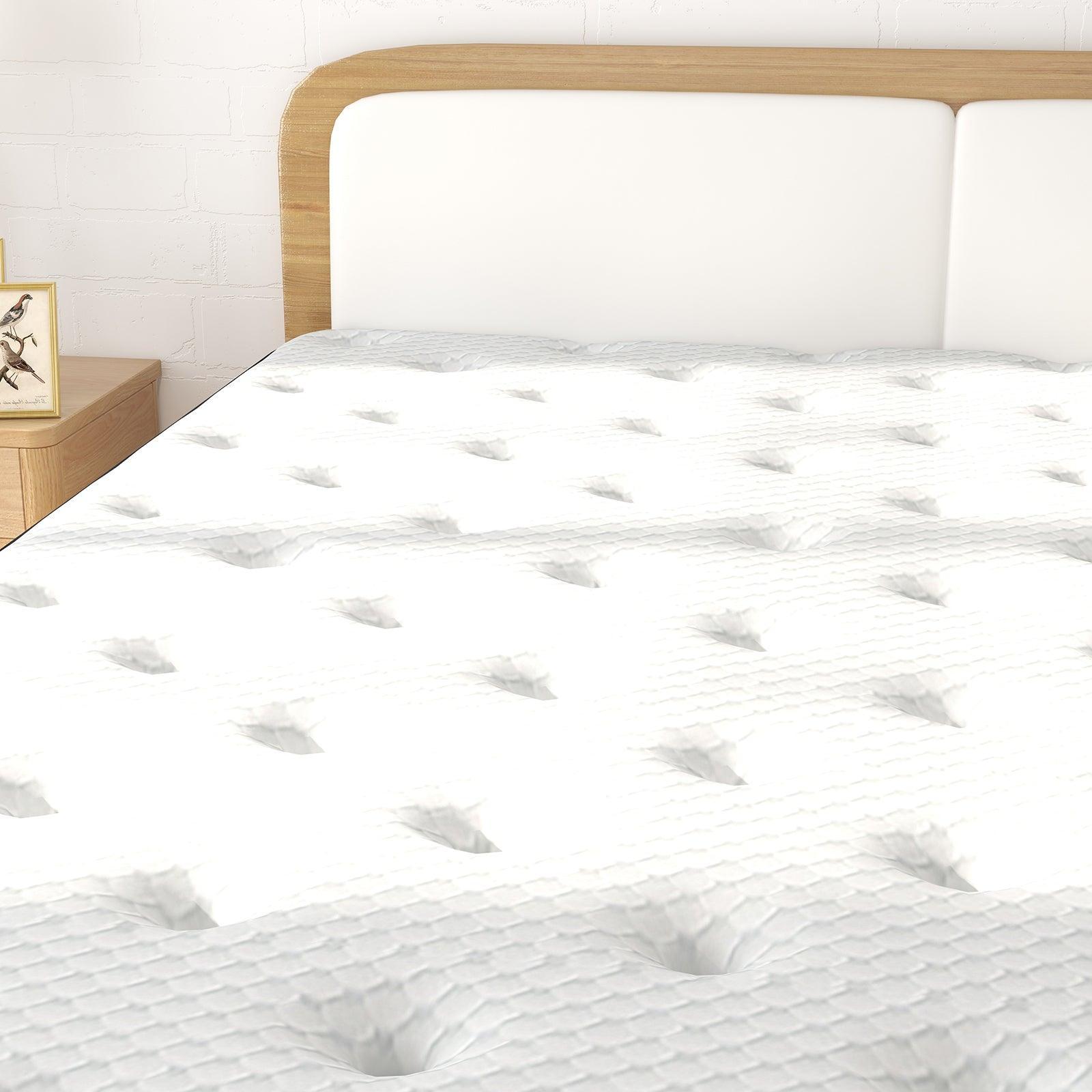 Osteopedic Euro Top Mattress Pocket Spring Medium Firm Hybrid Design Bed 30CM - Double - White - John Cootes