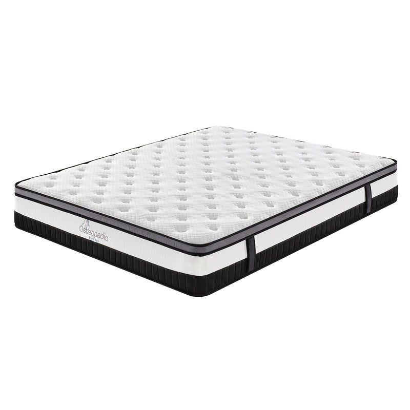 Osteopedic Euro Top Mattress Pocket Spring Medium Firm Hybrid Design Bed 30CM - King Single - White - John Cootes
