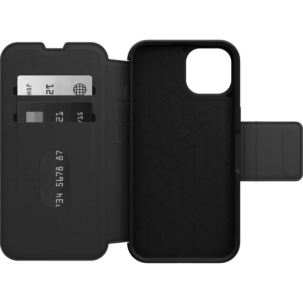 OTTERBOX Apple iPhone 14 Strada Series Case - Shadow Black (77-89660), Military standard (MIL-STD-810G 516.6), Leather folio covers screen - John Cootes