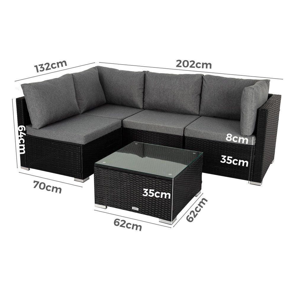 Outdoor Modular Lounge Sofa Bondi &#8211; Black - John Cootes