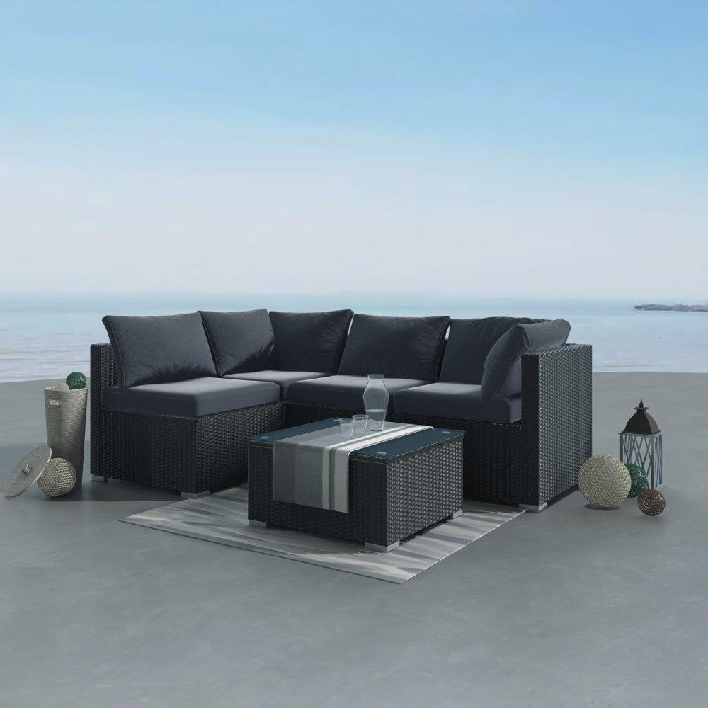 Outdoor Modular Lounge Sofa Bondi &#8211; Black - John Cootes