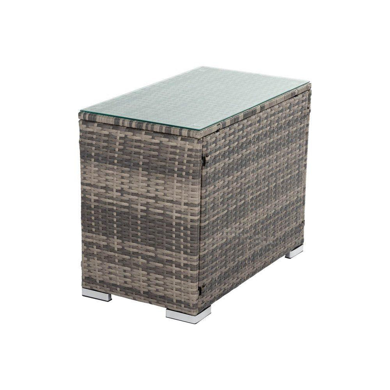 Outdoor Modular Lounge Sofa with Wicker End Table Set - John Cootes