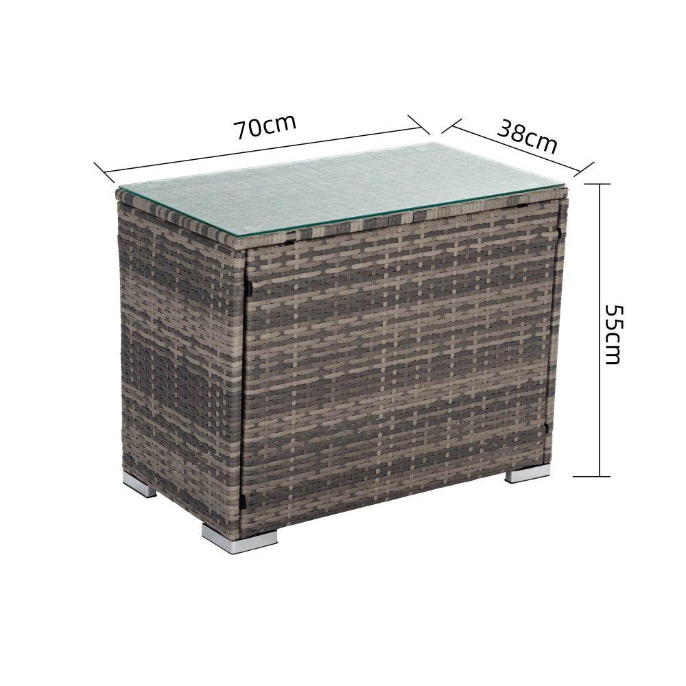 Outdoor Modular Lounge Sofa with Wicker End Table Set - John Cootes