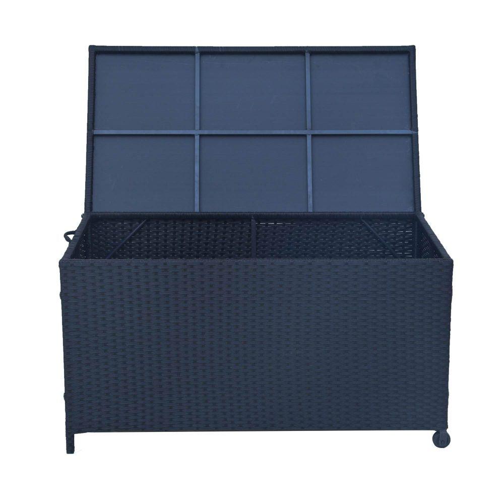 Outdoor PE Wicker Storage Box Garden 320L-Black - John Cootes