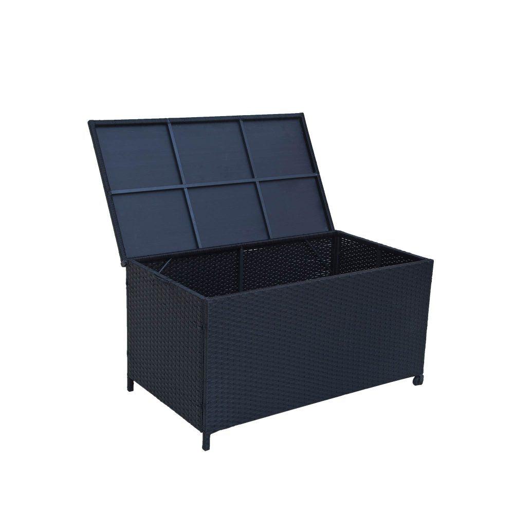 Outdoor PE Wicker Storage Box Garden 320L-Black - John Cootes