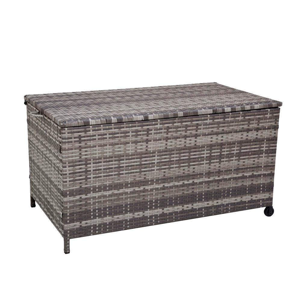 Outdoor PE Wicker Storage Box Garden 320L-Grey - John Cootes