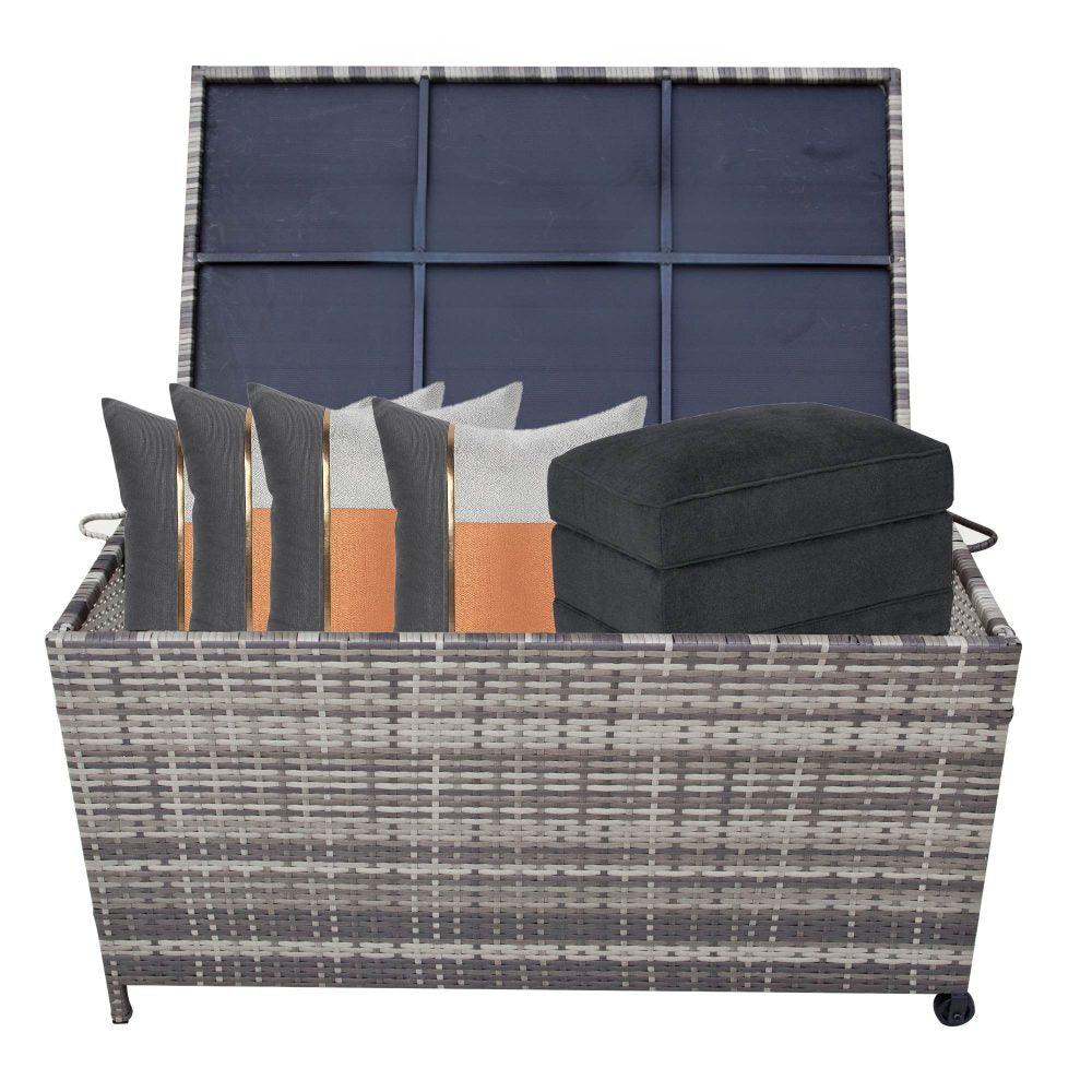 Outdoor PE Wicker Storage Box Garden 320L-Grey - John Cootes