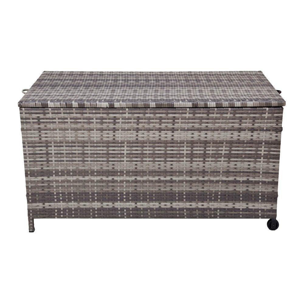 Outdoor PE Wicker Storage Box Garden 320L-Grey - John Cootes