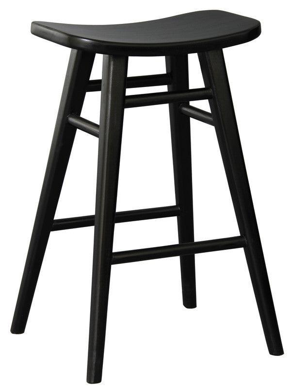 Oval Solid Timber Kitchen Counter Stool (Black) - John Cootes