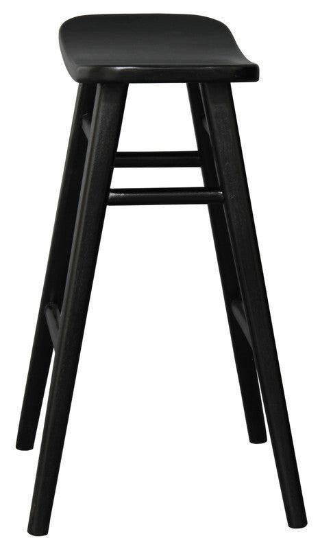 Oval Solid Timber Kitchen Counter Stool (Black) - John Cootes