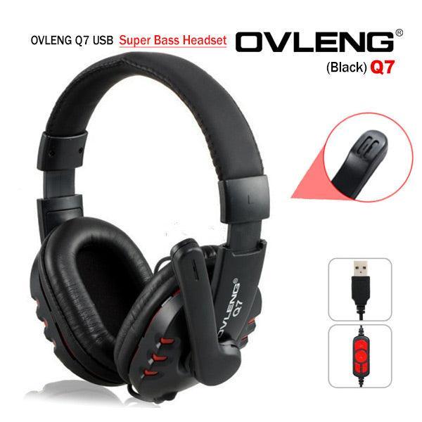 OVLENG Q7 USB Computer Headphones with Mic and Volume Control - John Cootes