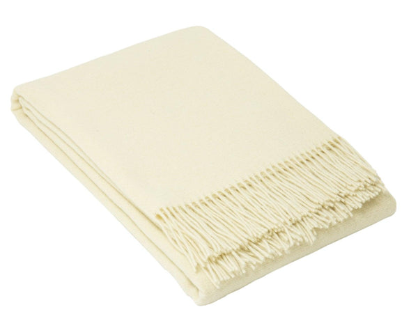 Oxford Throw - Merino Wool Blend - Ivory - John Cootes