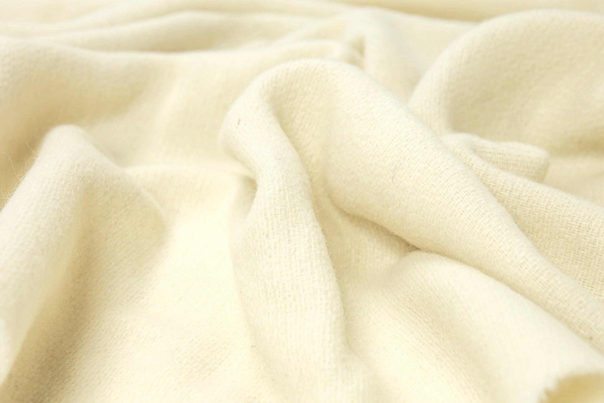 Oxford Throw - Merino Wool Blend - Ivory - John Cootes