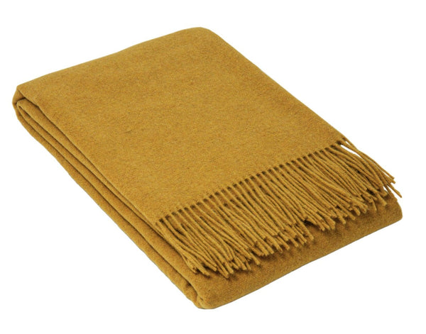 Oxford Throw - Merino Wool Blend - Mustard - John Cootes