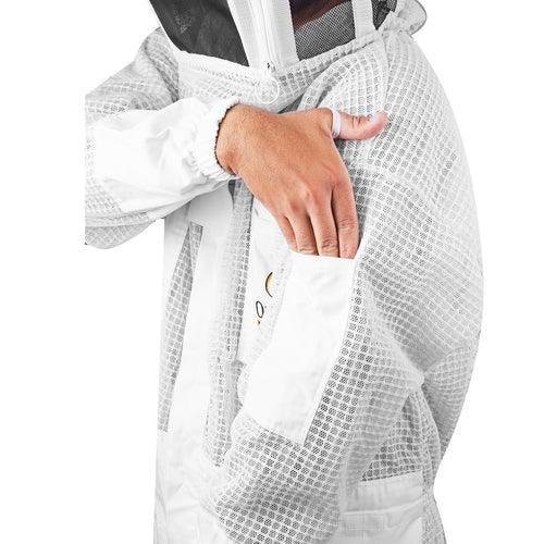 OZBee Premium Full Suit 3 Layer Mesh Ultra Cool Ventilated Round Head Beekeeping Protective Gear Size S - John Cootes