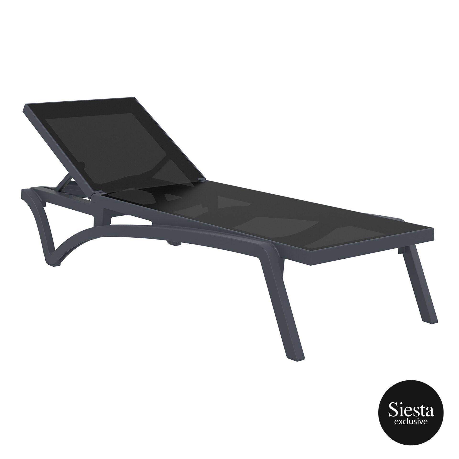 Pacific Sunlounger - Anthracite/Black - John Cootes