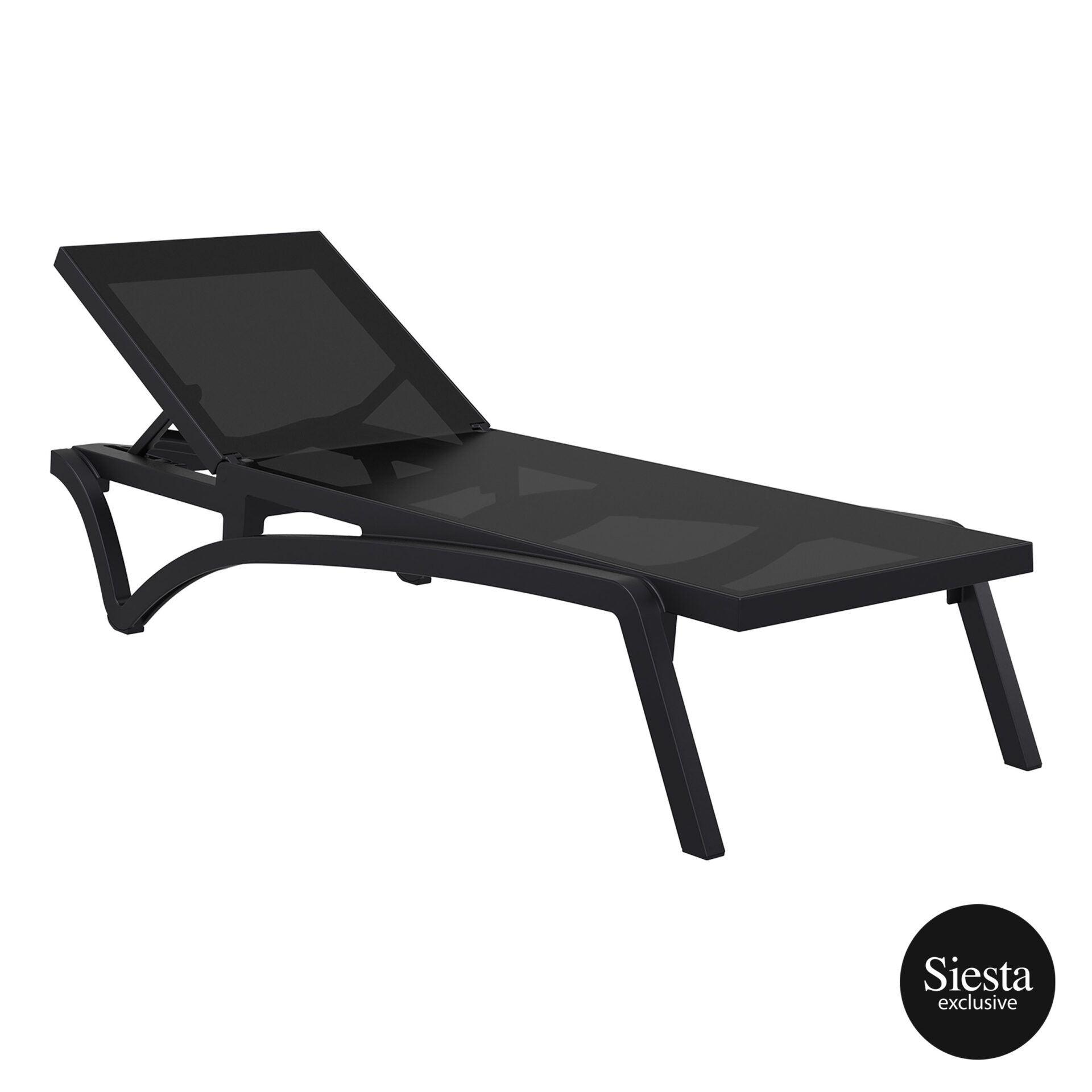 Pacific Sunlounger - Black/Black - John Cootes