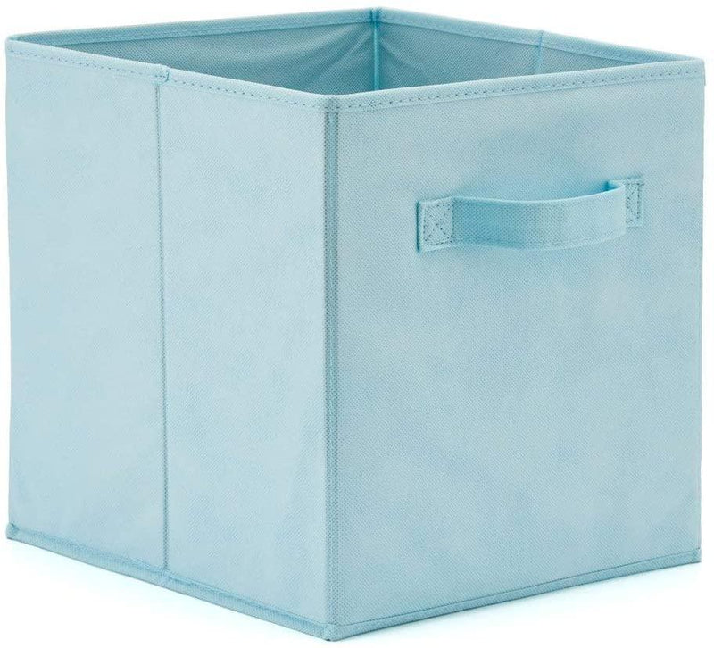 Pack of 6 Foldable Fabric Basket Bin Storage Cube for Nursery, Office and Home Decor (Baby Blue) - John Cootes