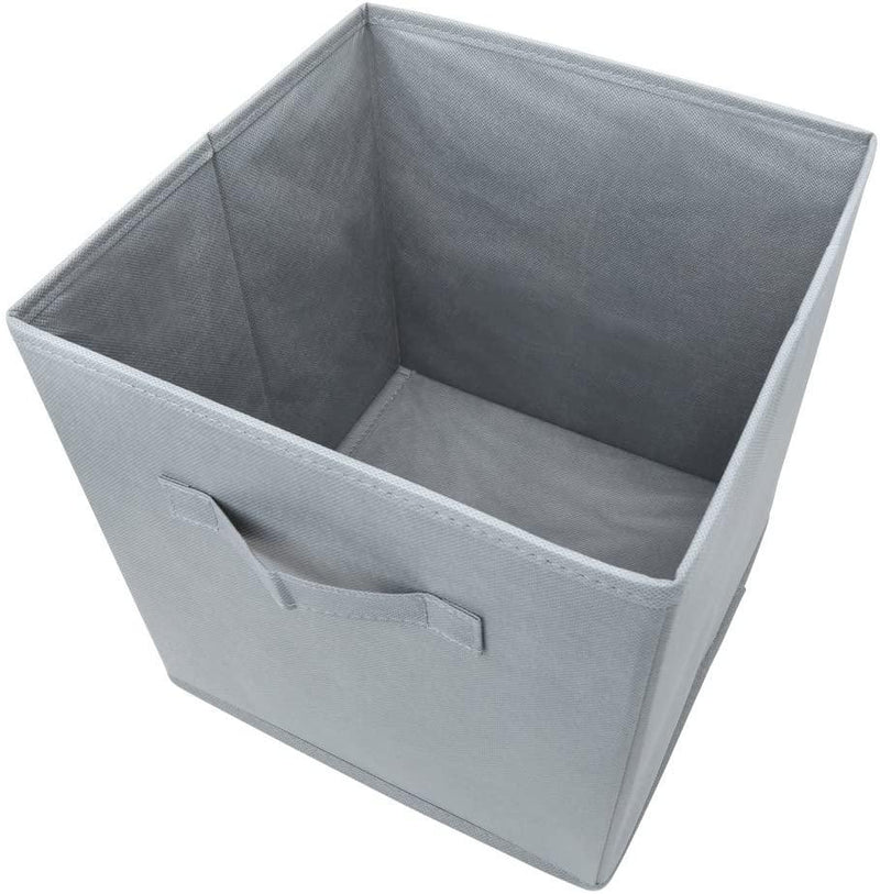 Pack of 6 Foldable Fabric Basket Bin Storage Cube for Nursery, Office and Home Decor (Grey) - John Cootes