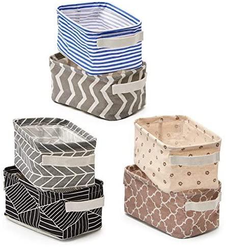 Pack of 6 Foldable Storage Bins Baskets with Handles for Bathroom, Kids and Office (Multi) - John Cootes
